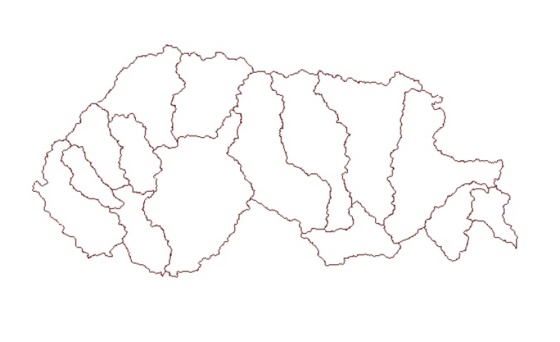 Sub Watershed Basin Boundary of Bhutan